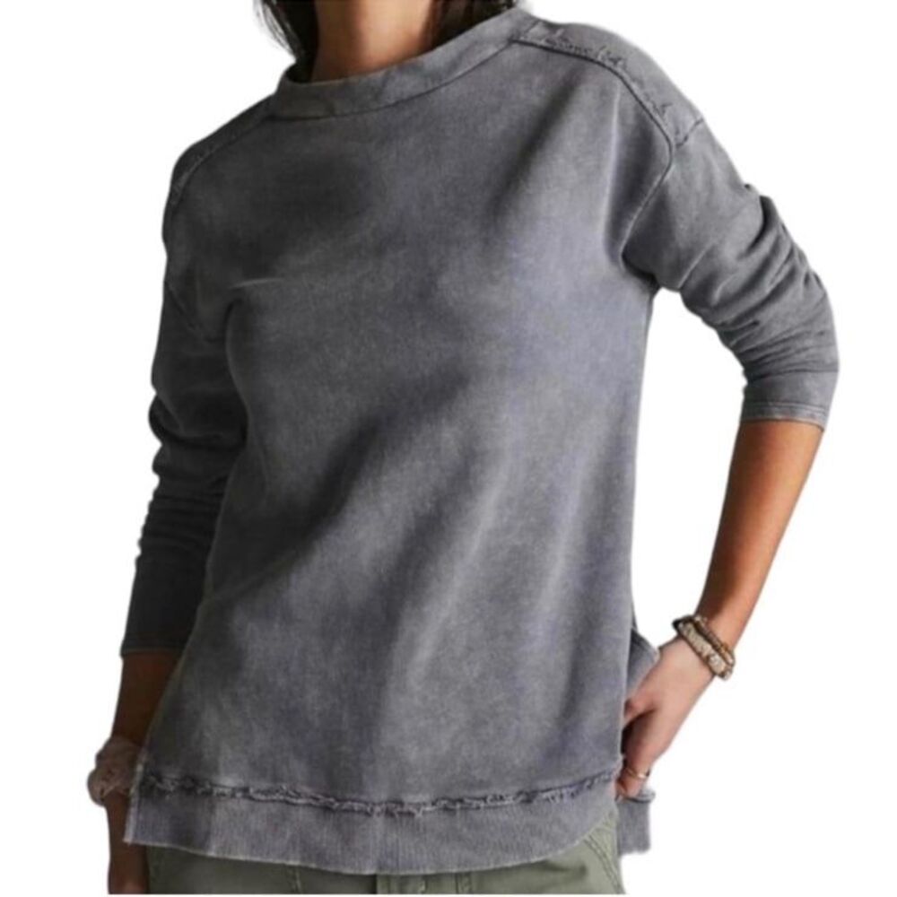 Anthropologie Pilcro Imogen Sun Washed Oversized Sweatshirt Gray M  GUC  Small h